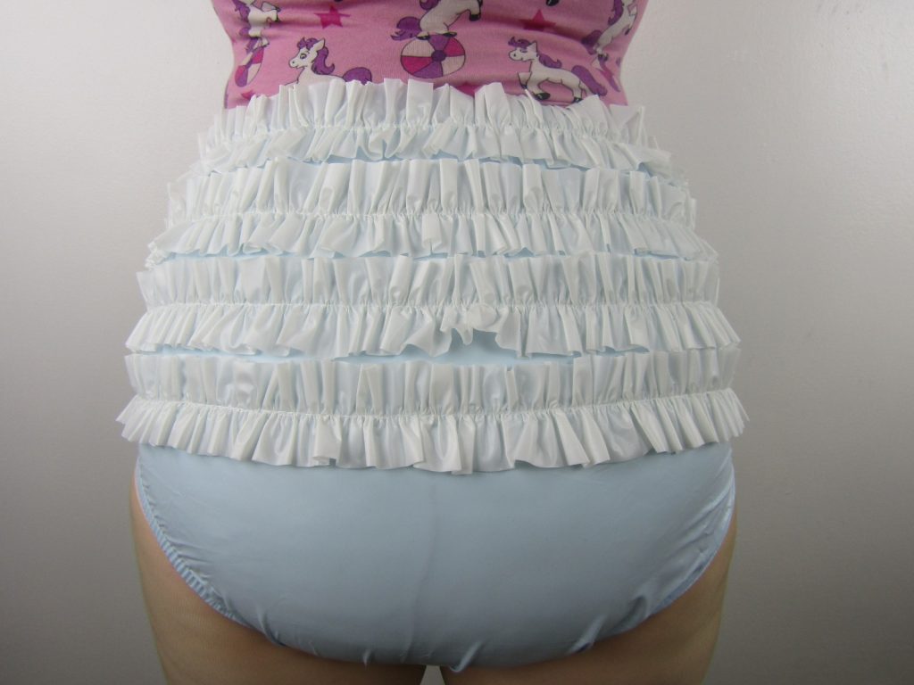 Baby Blue Frilly Plastic pants The Dotty Diaper Company