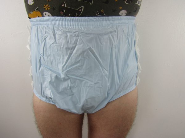 Baby Blue Frilly Plastic pants - Image 6