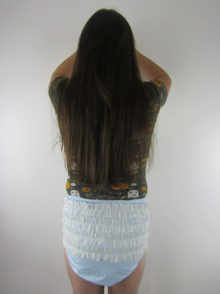 Baby Blue Frilly Plastic pants