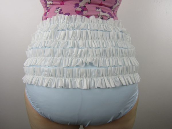 Baby Blue Frilly Plastic pants - Image 2