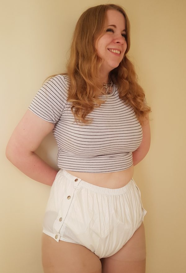 White front popper Plastic pants - Image 3