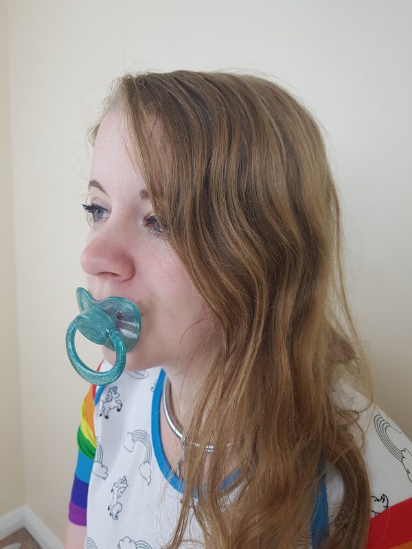 Sparkling Translusent Blue Pacifier - Image 2