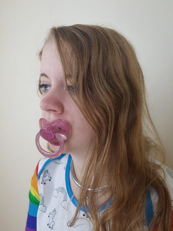 Sparkling Translucent Pink Pacifier - Image 3