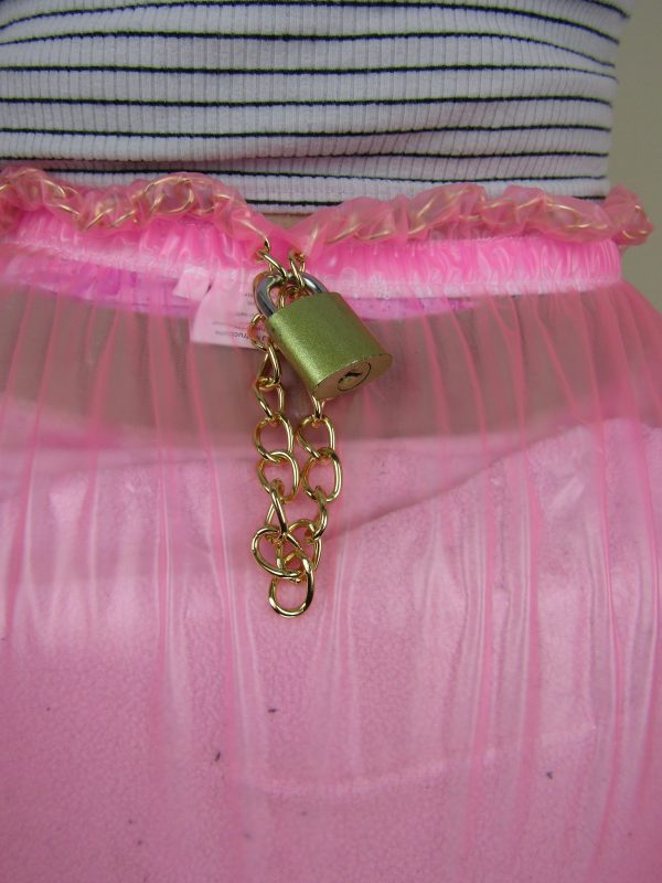 Pink Locking Plastic pants with padlock - Image 4