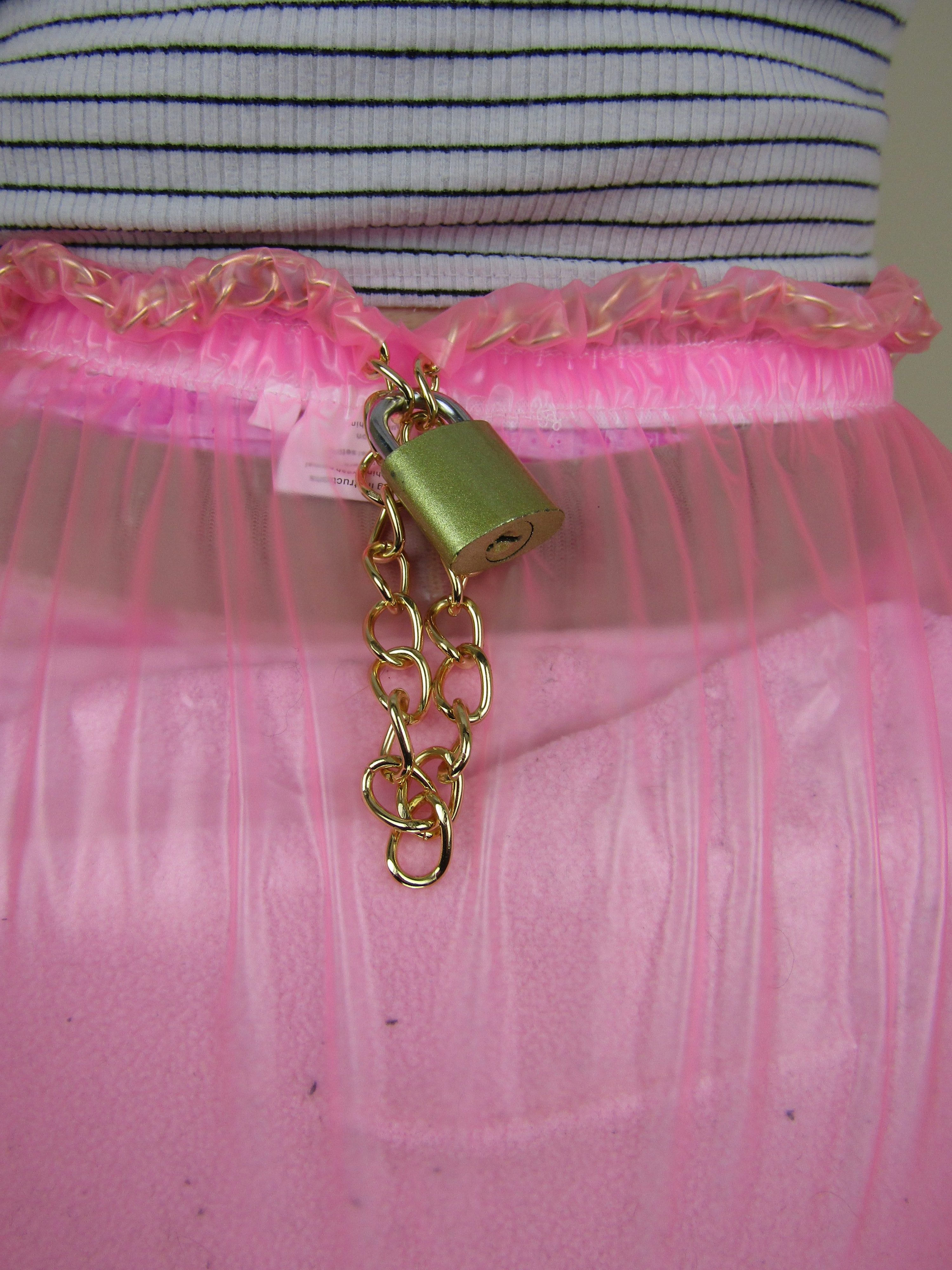 Pink Locking Plastic pants with padlock The Dotty Diaper