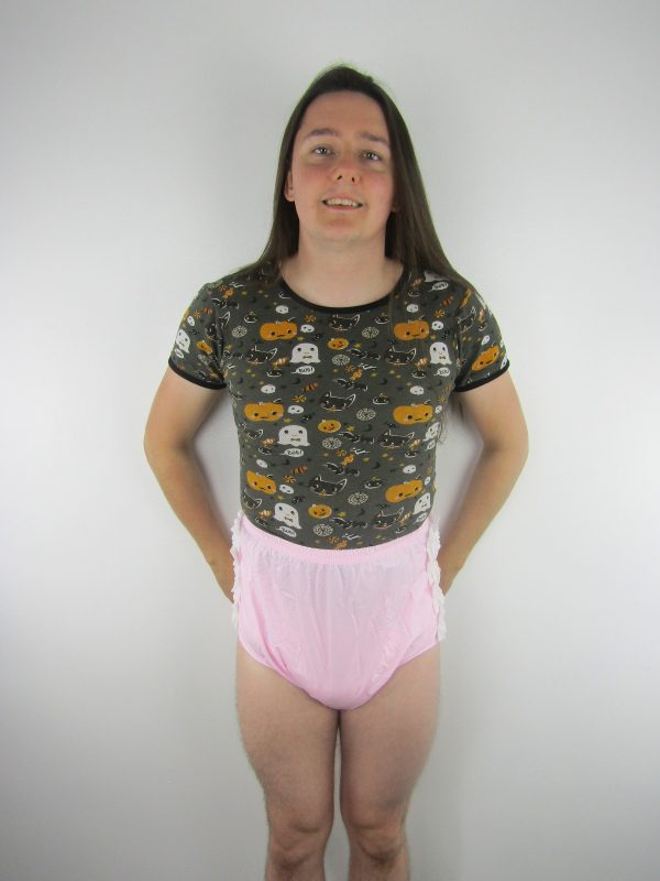 Baby Pink Frilly Plastic pants - Image 2
