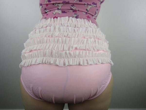 Baby Pink Frilly Plastic pants - Image 7
