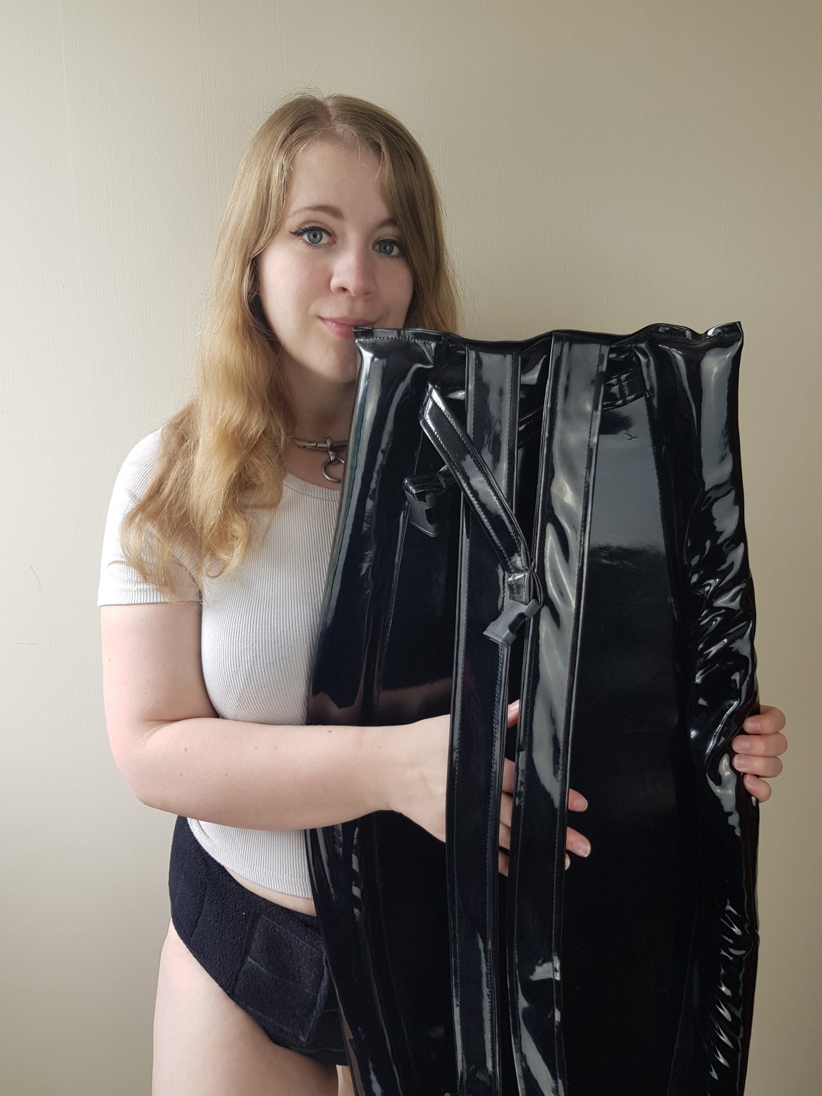 Black PVC Spreader Pants