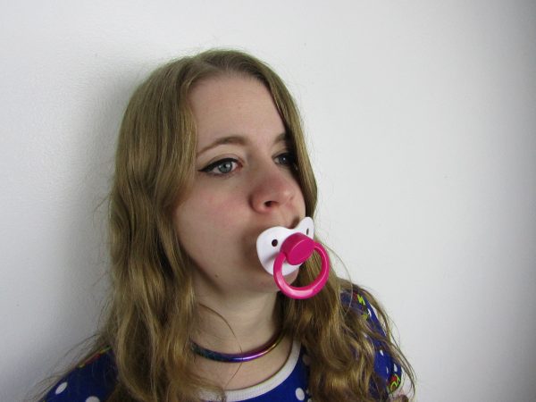 White and Hot Pink pacifier - Image 4