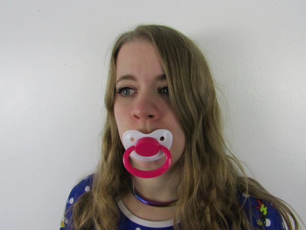 White and Hot Pink pacifier - Image 2