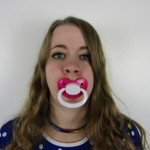 Hot Pink and White pacifier
