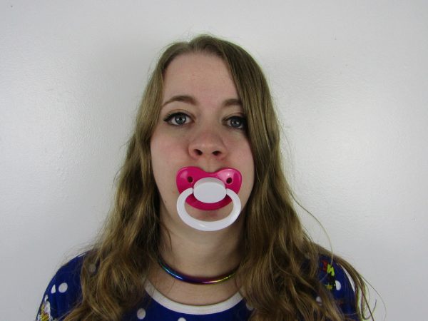 Hot Pink and White pacifier