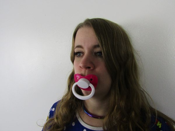Hot Pink and White pacifier - Image 3