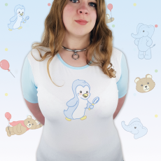 Flipperton custom printed Onesie Bodysuit Blue Binding