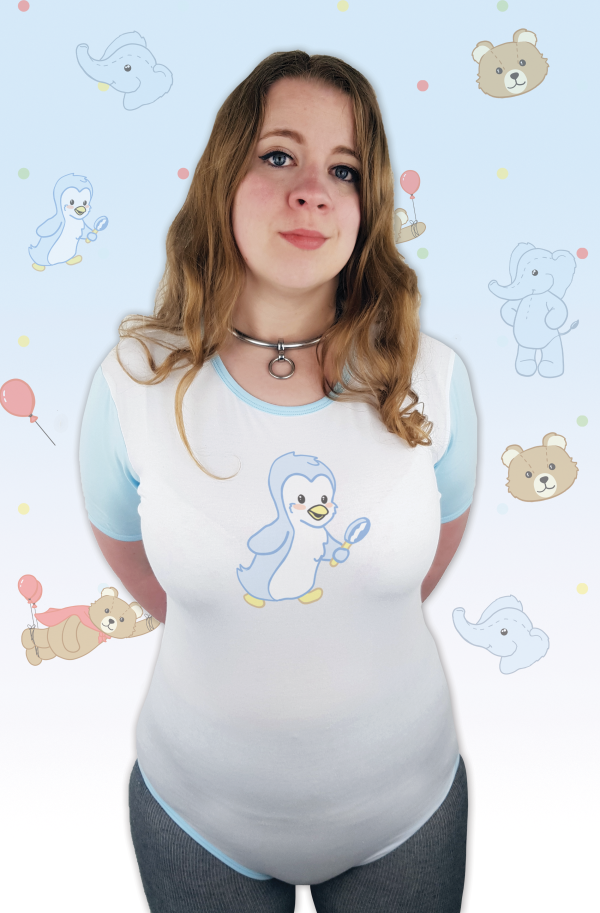 Flipperton custom printed Onesie Bodysuit Blue Binding
