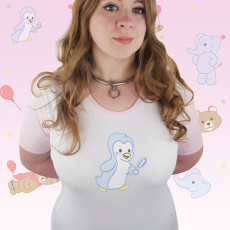 Flipperton custom printed Onesie Bodysuit Pink Binding