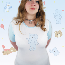 Hethyl custom printed Onesie Bodysuit Blue Binding