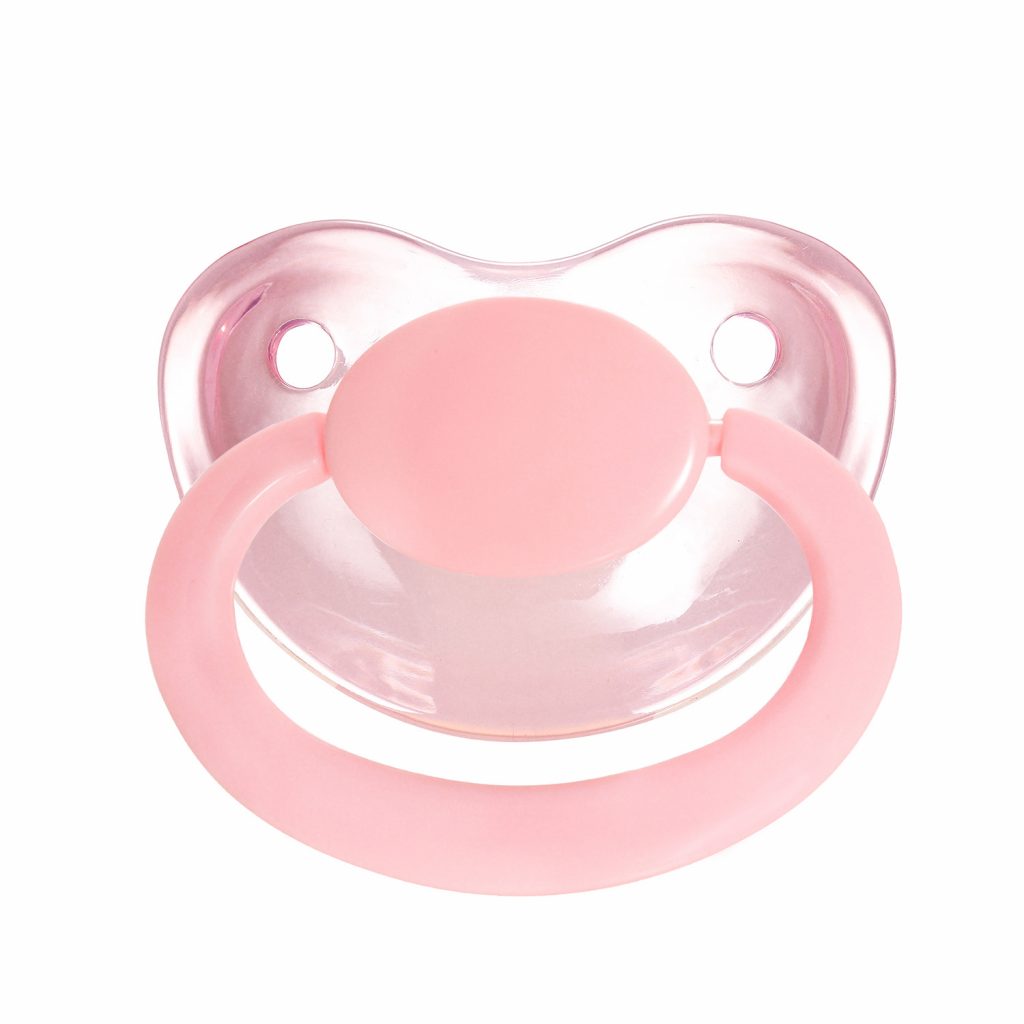 Translucent Pink and pink pacifier