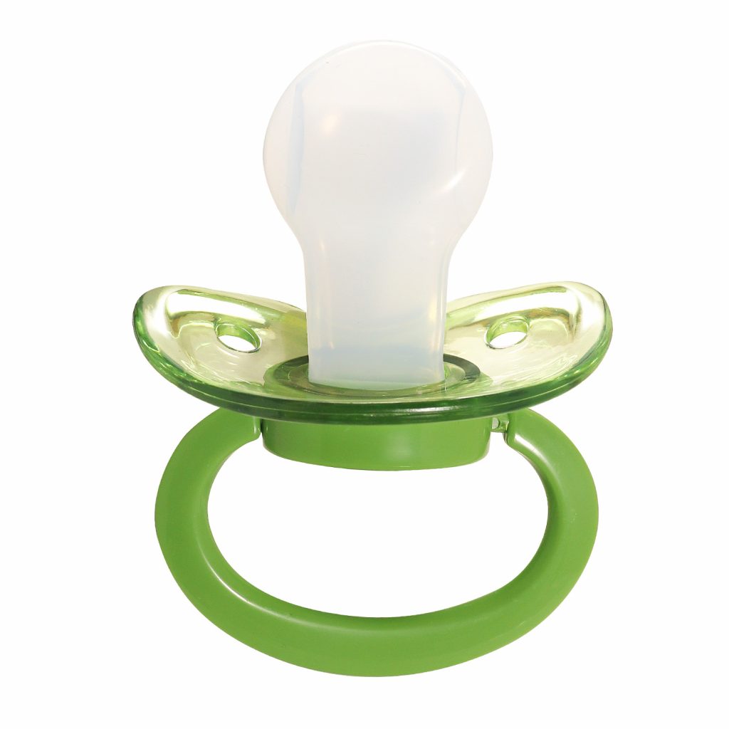 Translucent Green and Green pacifier