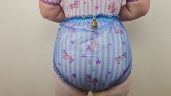 Blue Locking Plastic pants with padlock - Image 3