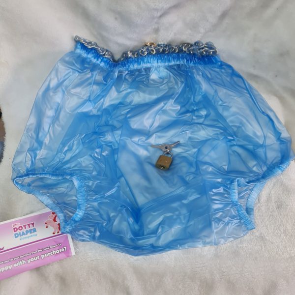 Blue Locking Plastic pants with padlock - Image 4