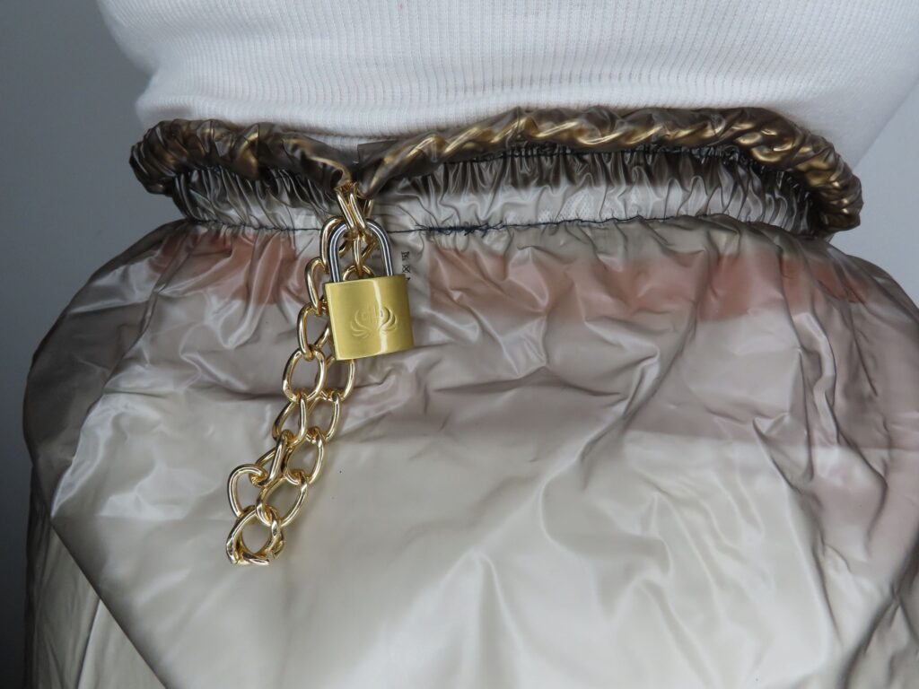 Black Locking Plastic pants with padlock